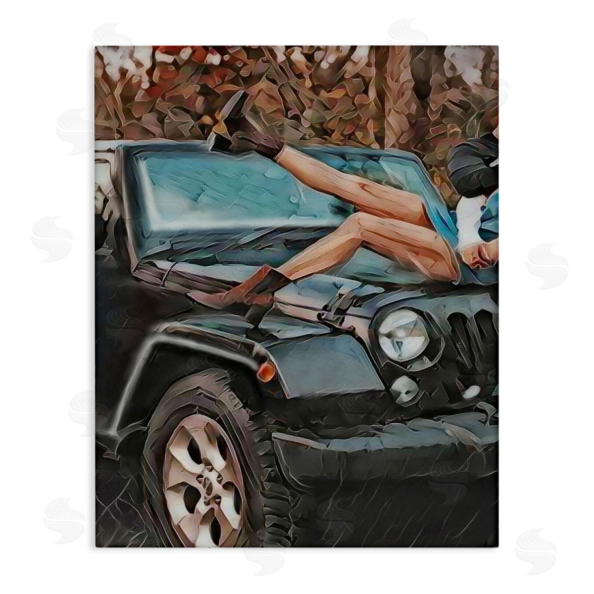 Jesse Keith Cowgirl on Car Hood