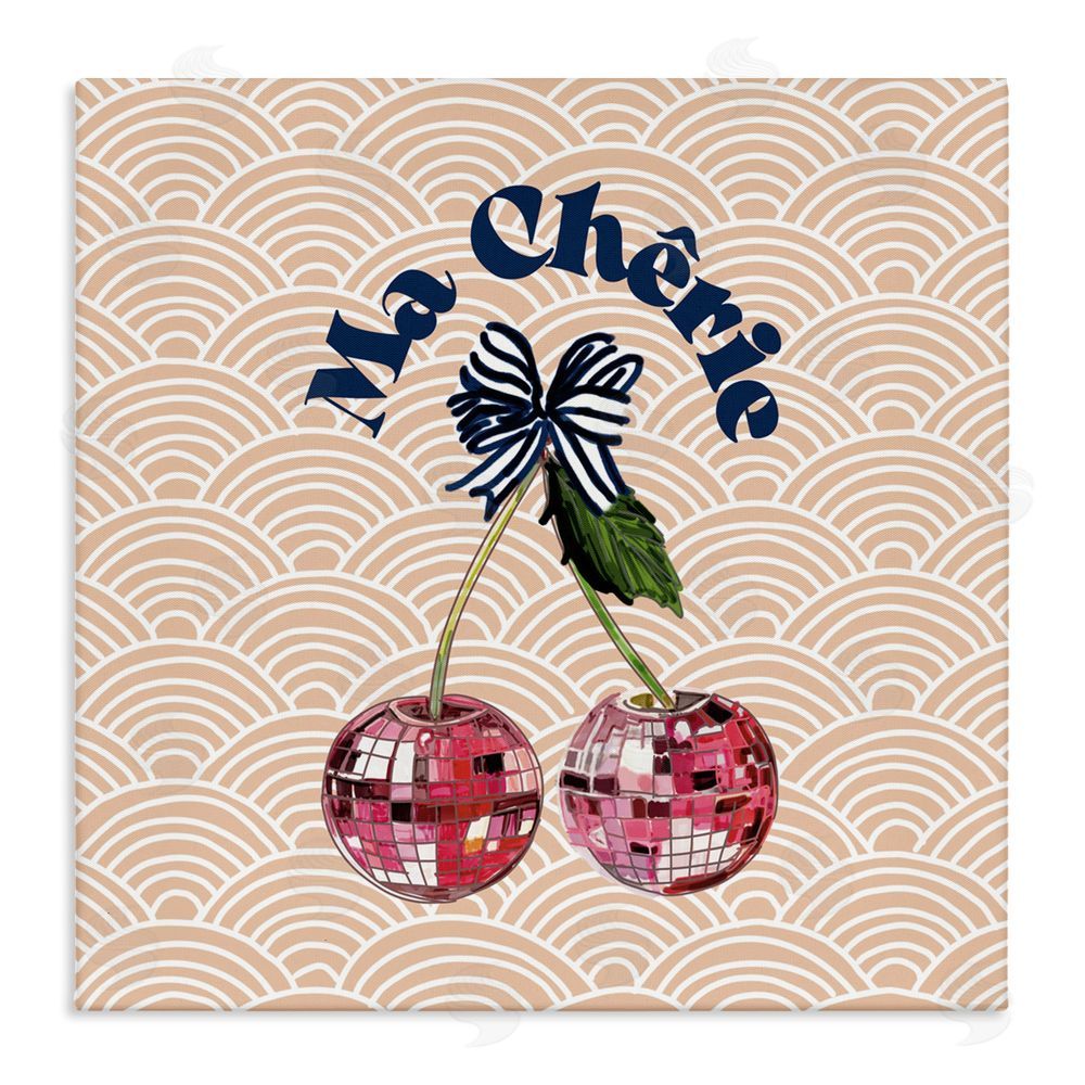 Amelia Noyes Arch Patterned Cherries Stretched Canvas Wall Art Print