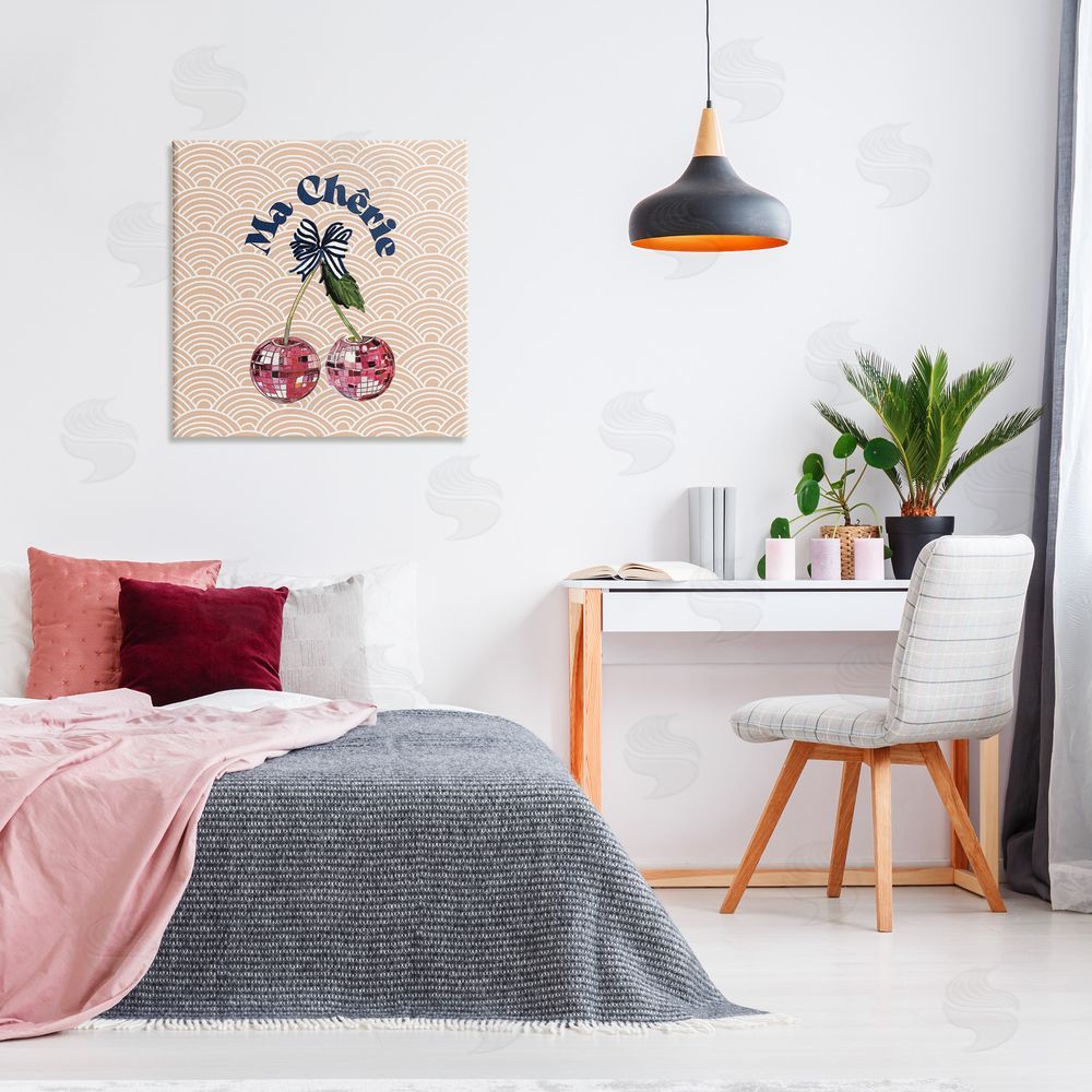 Amelia Noyes Arch Patterned Cherries Canvas Wall Art in Room