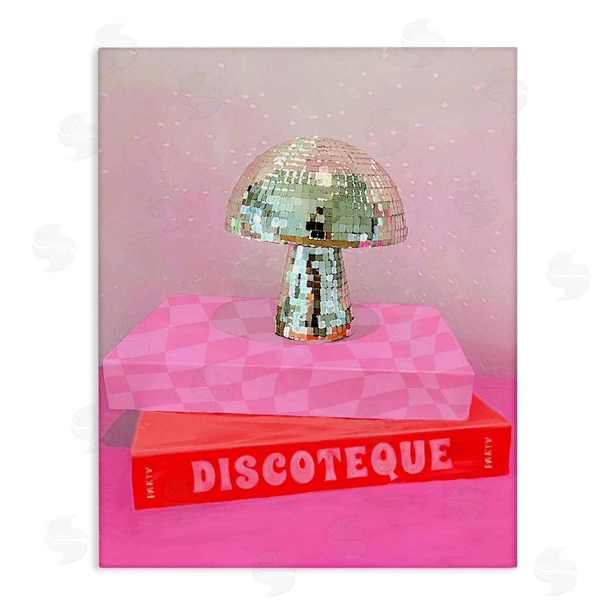 Stupell Studio Disco Mushroom on Books