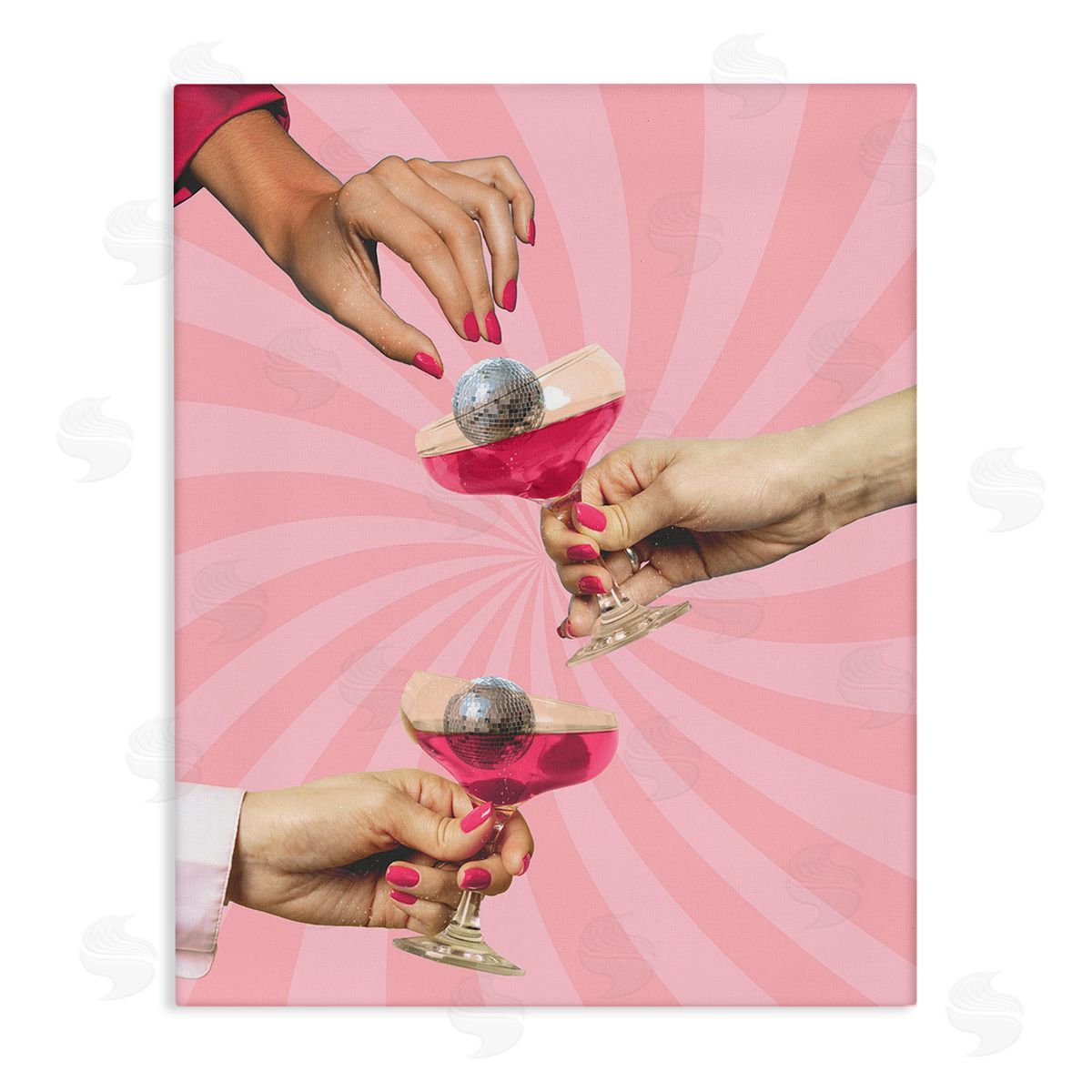 Stupell Studio Disco Cocktails on Stripes