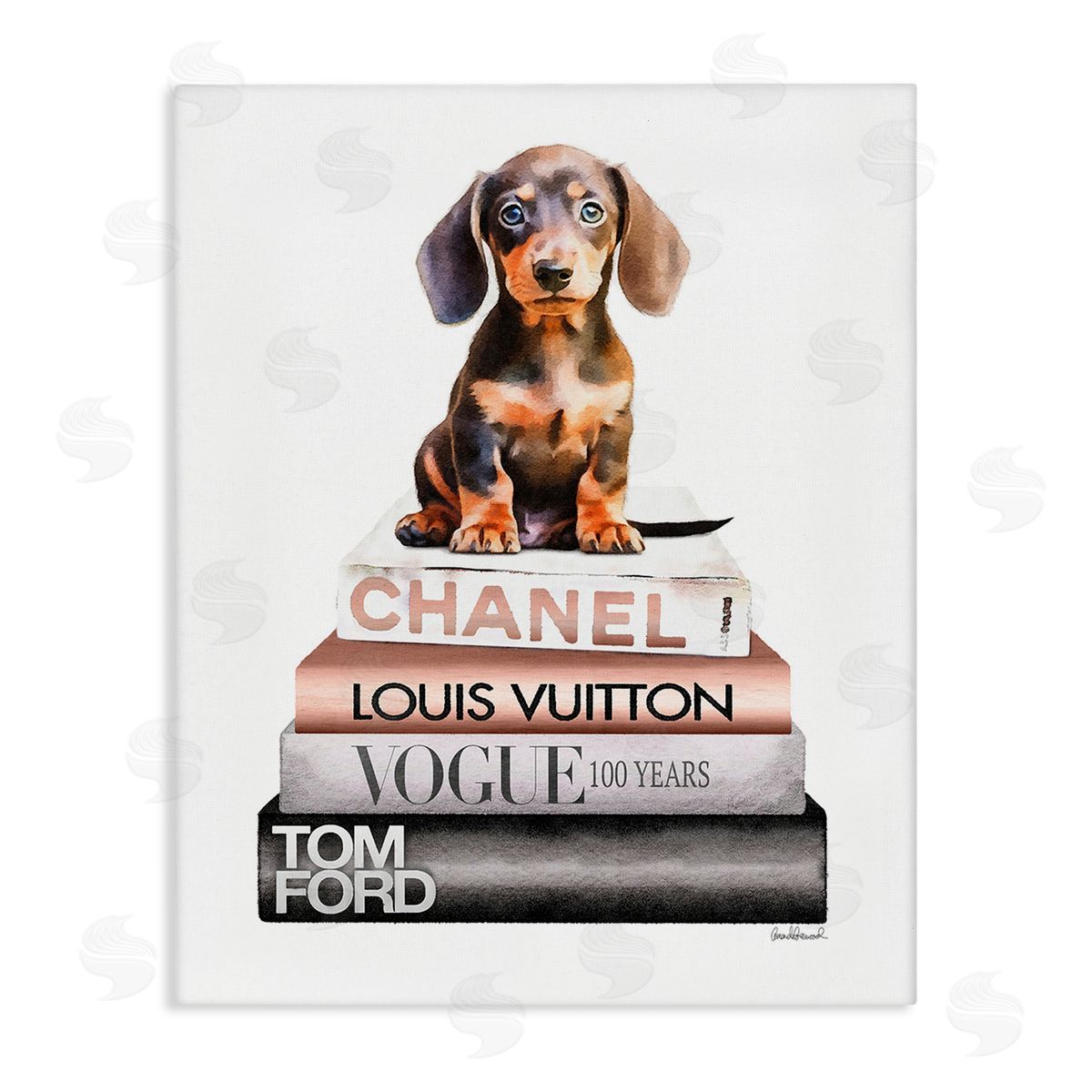 Amanda Greenwood Dachshund Puppy Bookstack