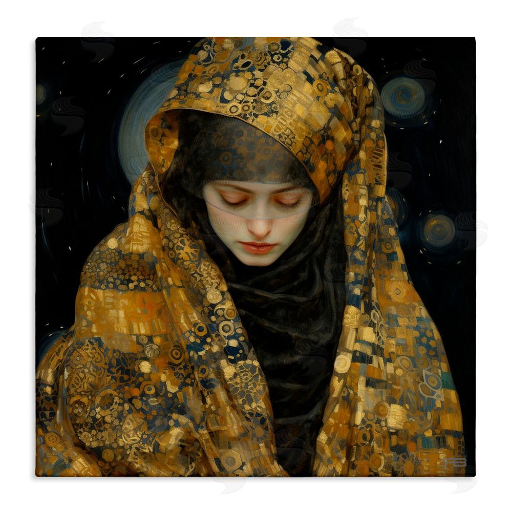 RB Astral Geometric Portrait Stretched Canvas Wall Art Print