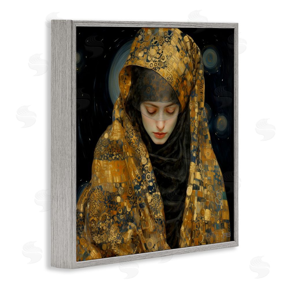 RB Astral Geometric Portrait Gray Framed Glicee Wall Art Print