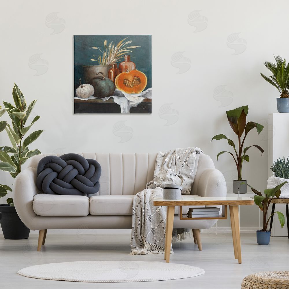 Julia Purinton Autumn Harvest Still Life Canvas Wall Art in Room