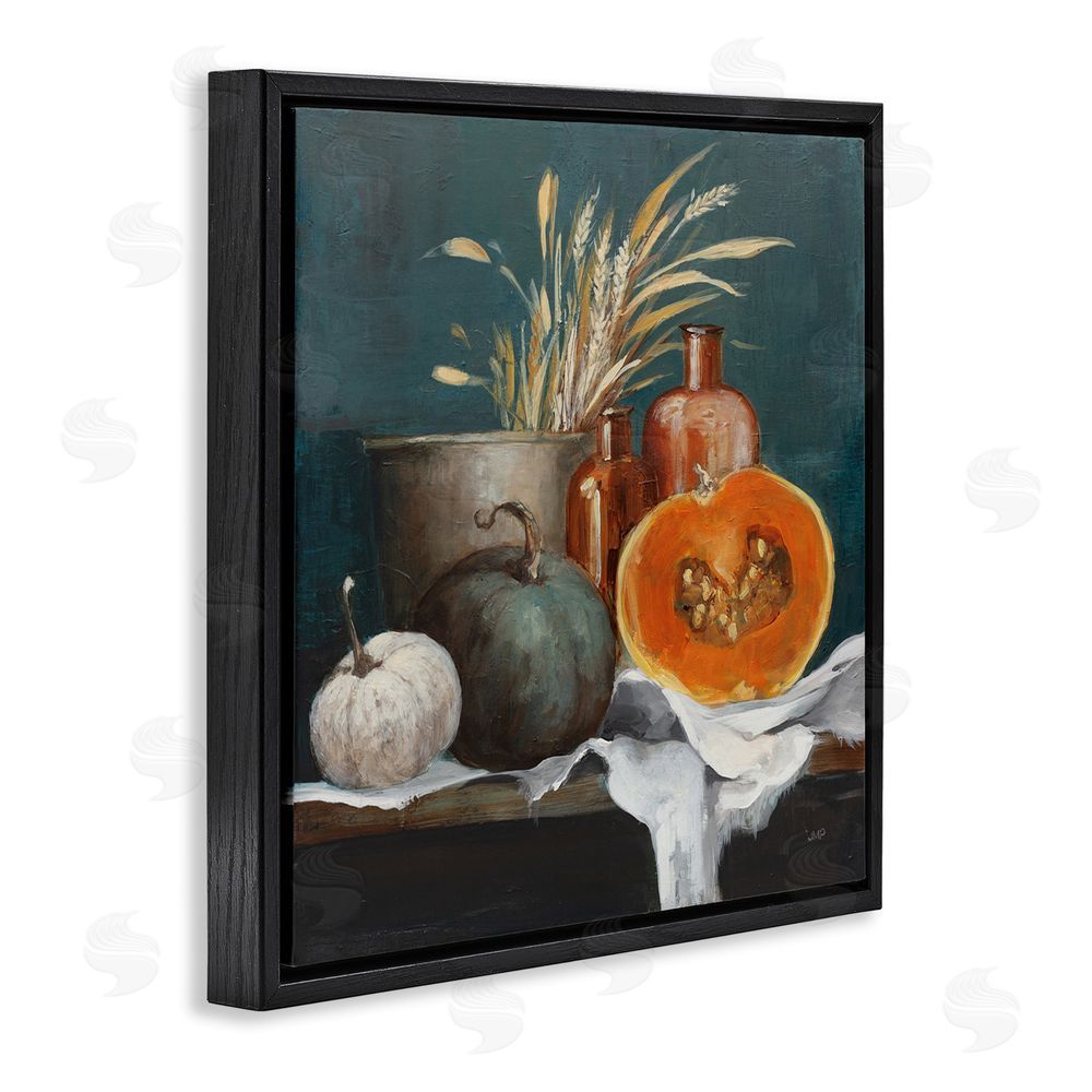 Julia Purinton Autumn Harvest Still Life Black Floating Frame Canvas Wall Art Print