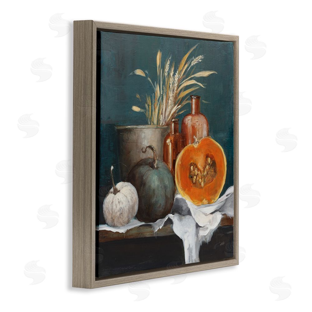 Julia Purinton Autumn Harvest Still Life Brown Floating Frame Canvas Wall Art Print