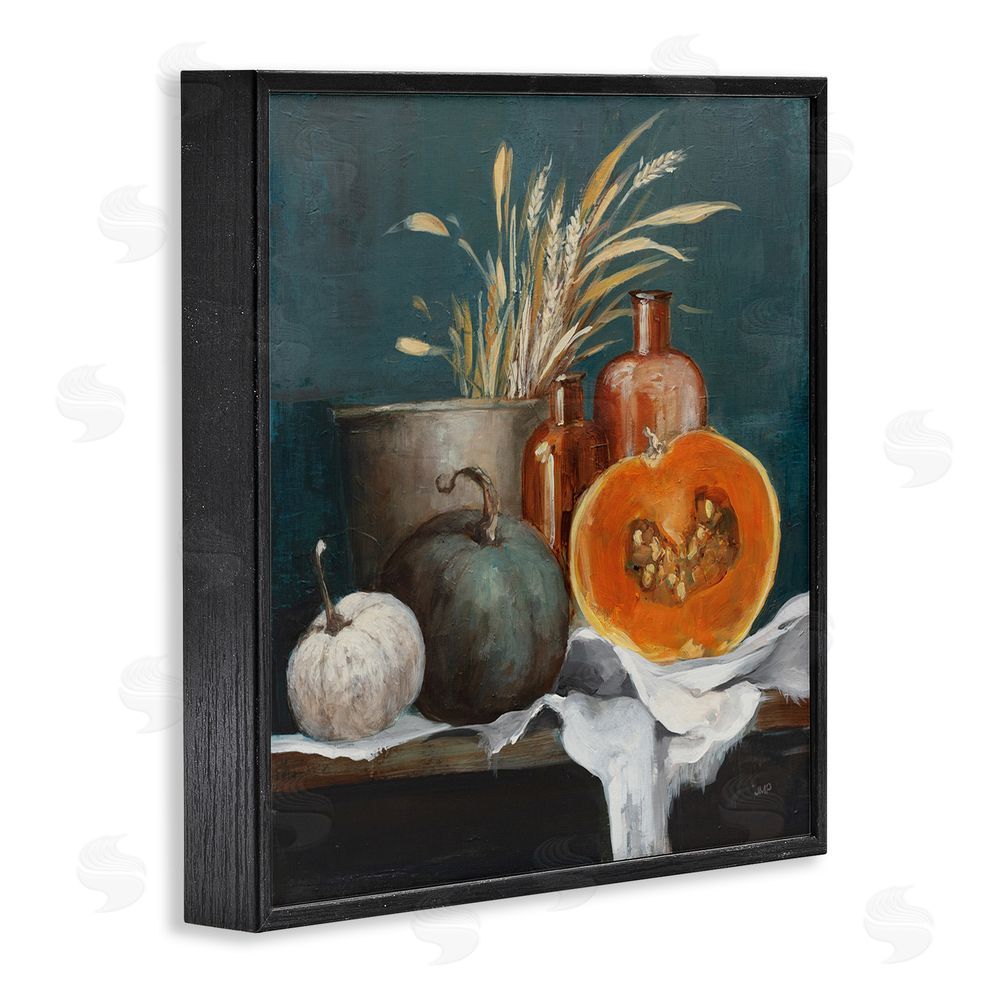 Julia Purinton Autumn Harvest Still Life Black Framed Glicee Wall Art Print