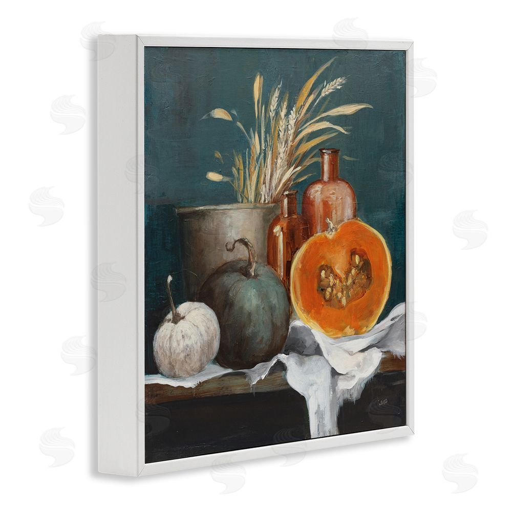 Julia Purinton Autumn Harvest Still Life White Framed Glicee Wall Art Print