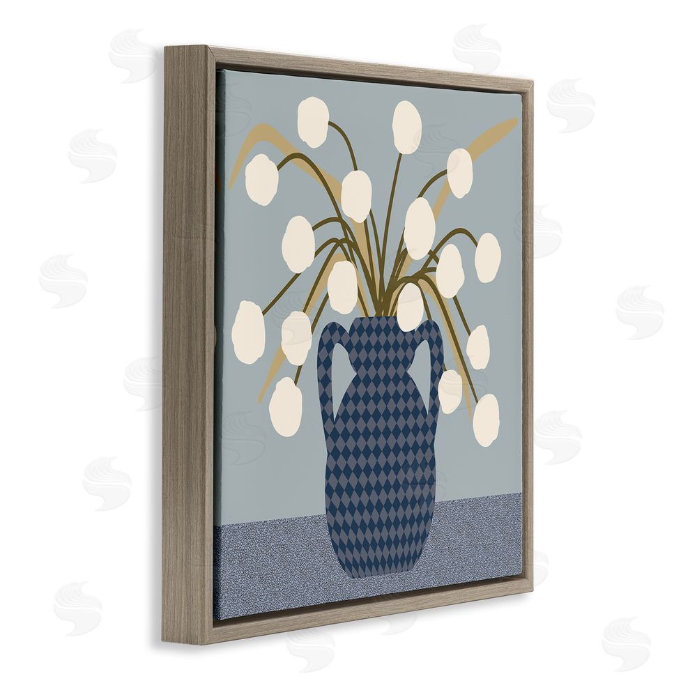 Regina Moore Abstract Plant Still Life Brown Floating Frame Canvas Wall Art Print