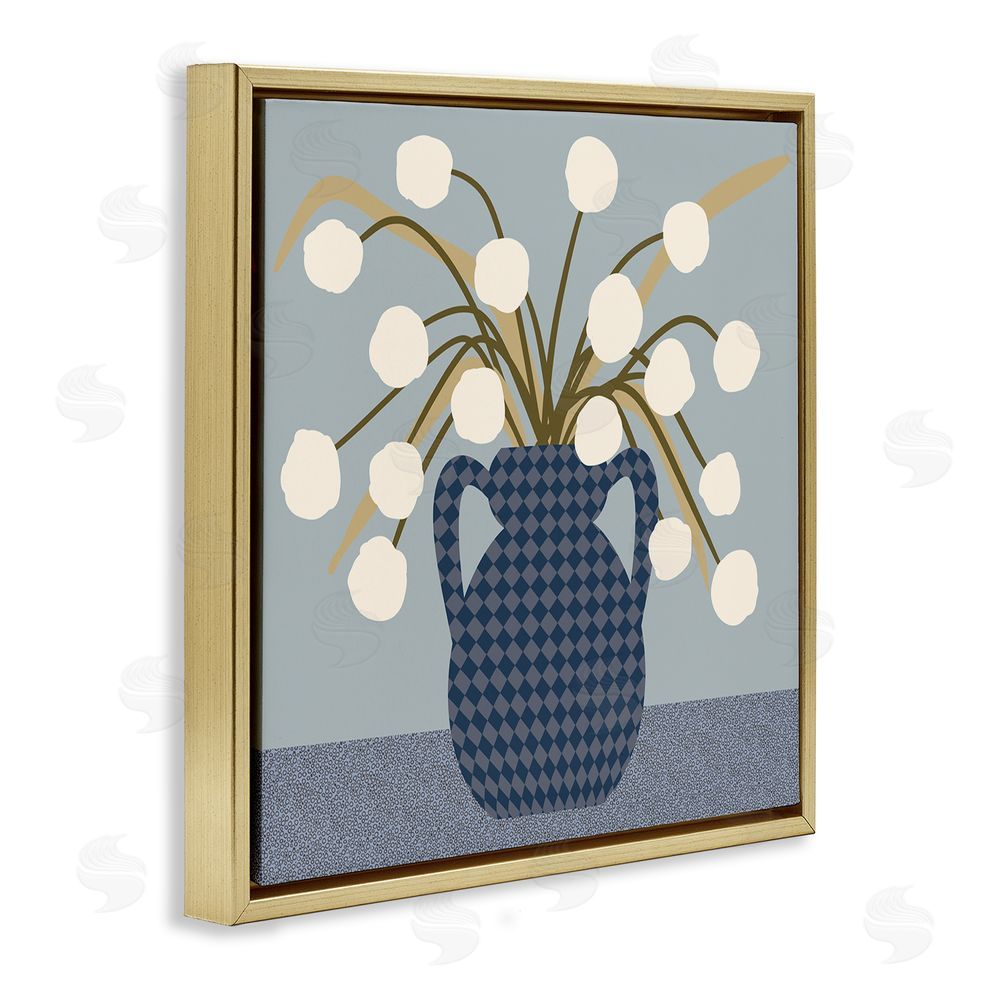Regina Moore Abstract Plant Still Life Gold Floating Frame Canvas Wall Art Print
