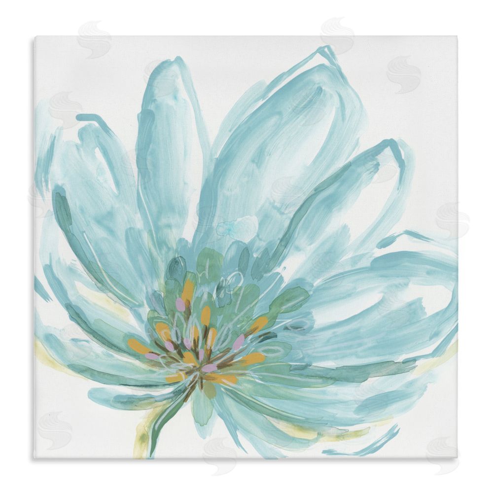 June Erica Vess Pale Blue Blossom Stretched Canvas Wall Art Print