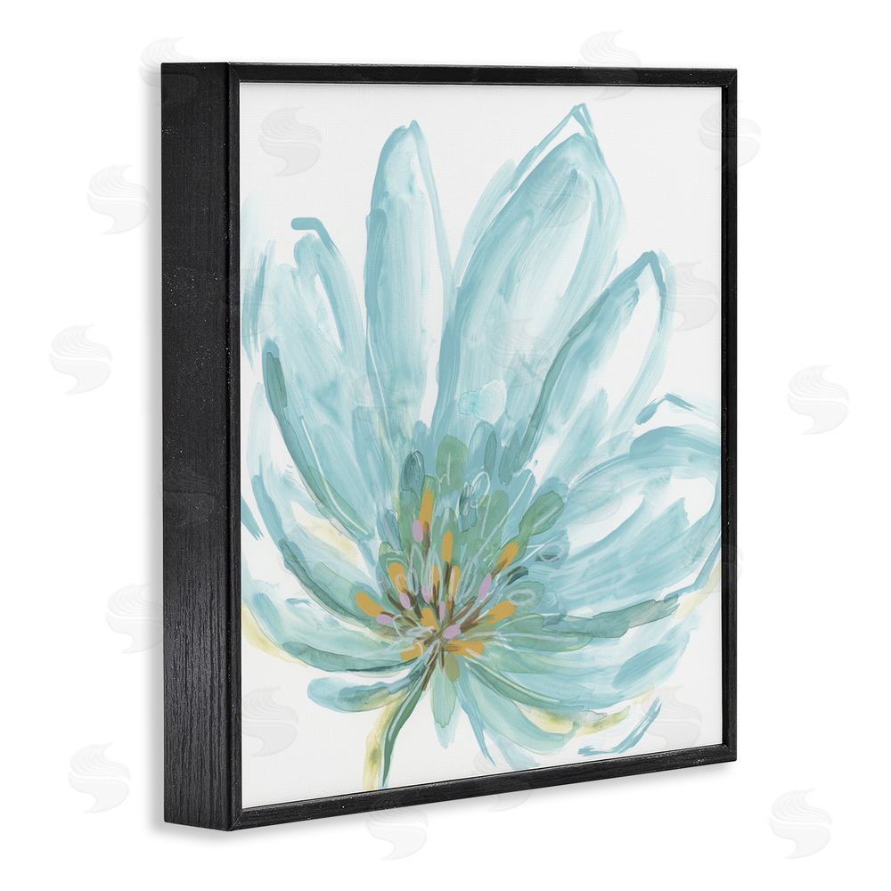 June Erica Vess Pale Blue Blossom Black Framed Glicee Wall Art Print