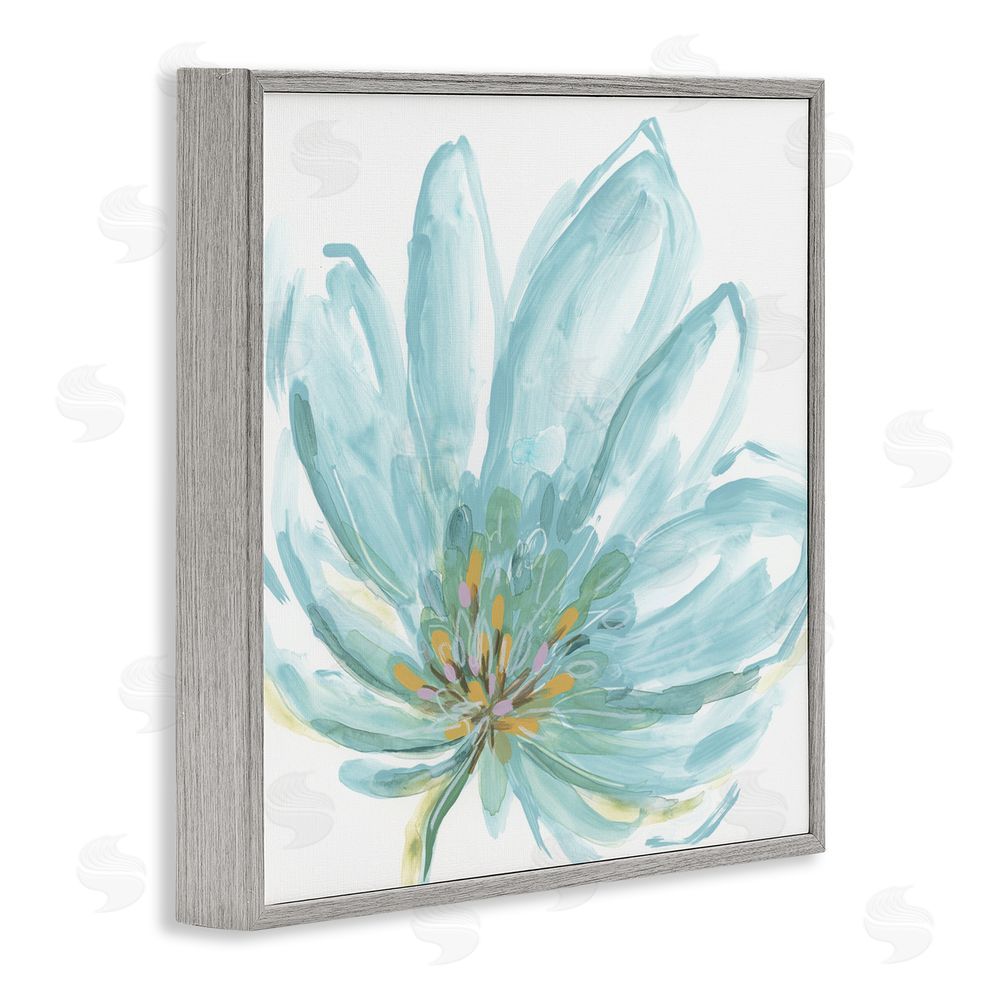 June Erica Vess Pale Blue Blossom Gray Framed Glicee Wall Art Print