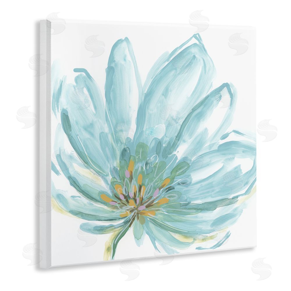 June Erica Vess Pale Blue Blossom Wooden Wall Plaque Art Print