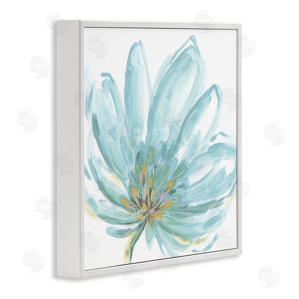 June Erica Vess Pale Blue Blossom White Framed Glicee Wall Art Print