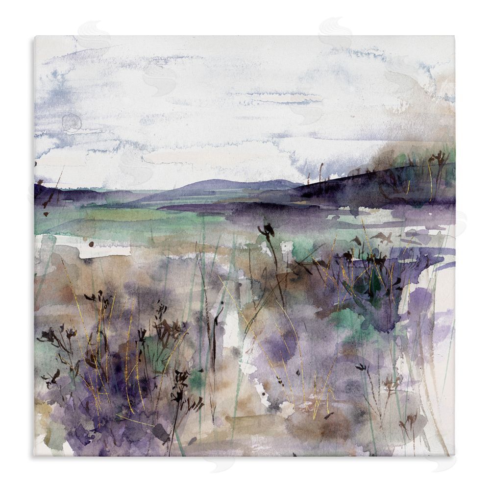 Melissa Wang Purple Mountain Distortion Stretched Canvas Wall Art Print