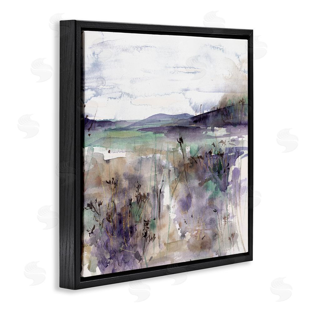 Melissa Wang Purple Mountain Distortion Black Floating Frame Canvas Wall Art Print