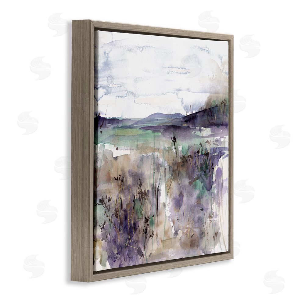Melissa Wang Purple Mountain Distortion Brown Floating Frame Canvas Wall Art Print
