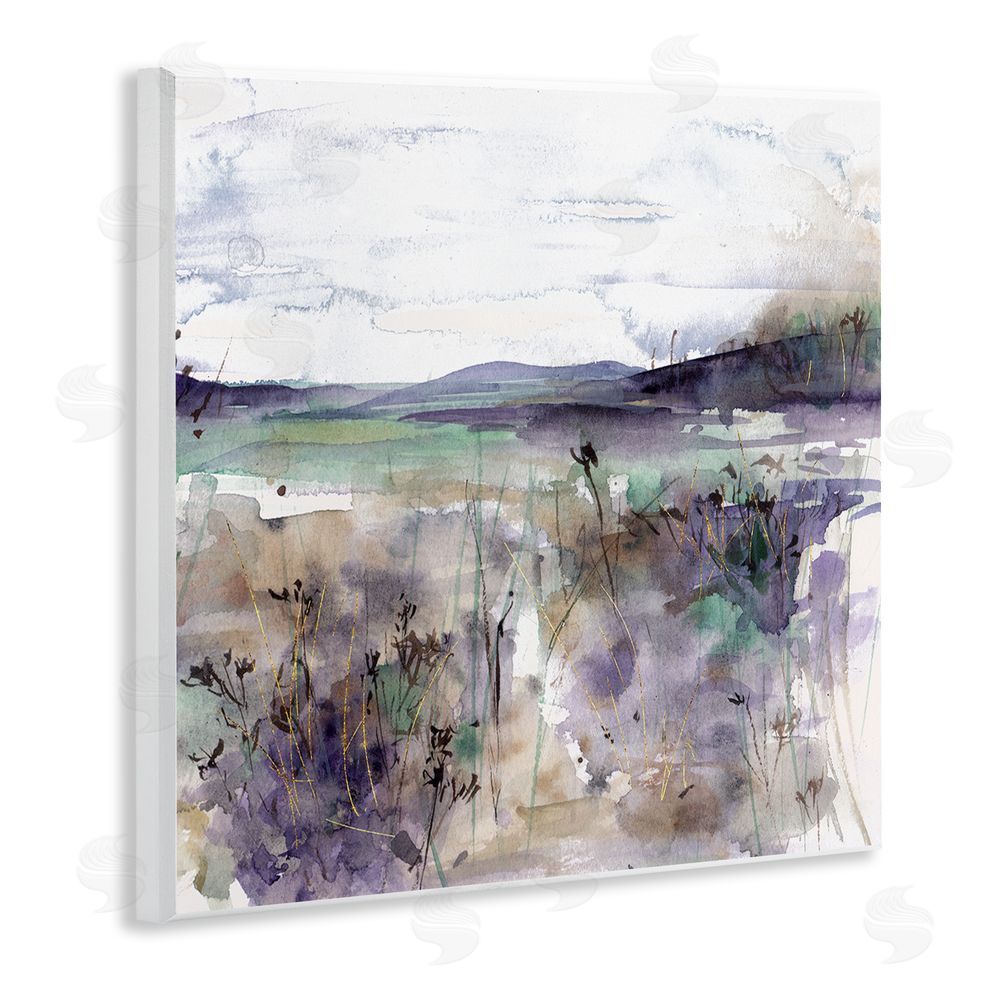 Melissa Wang Purple Mountain Distortion Wooden Wall Plaque Art Print