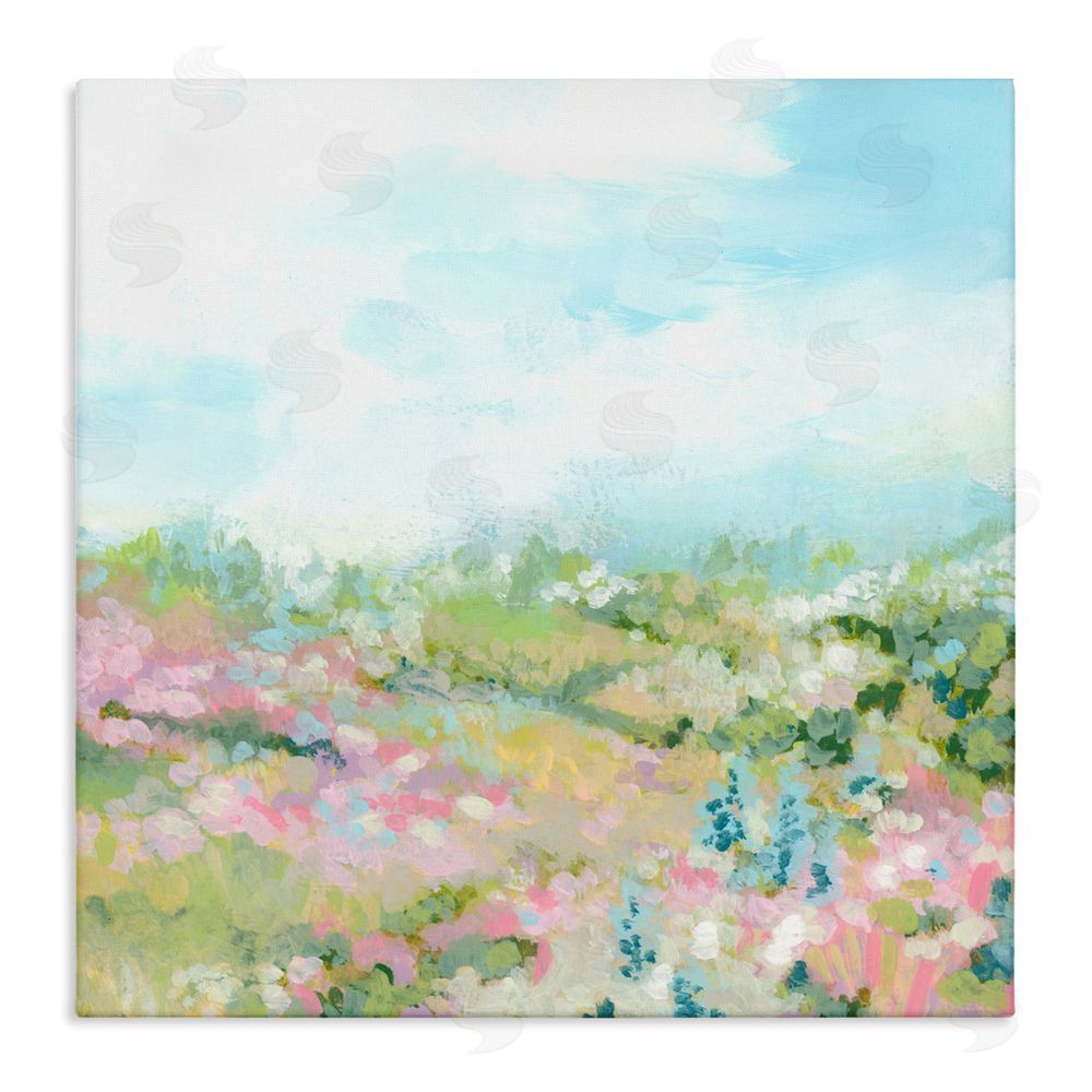 June Erica Vess Pastel Cloudy Meadow Stretched Canvas Wall Art Print