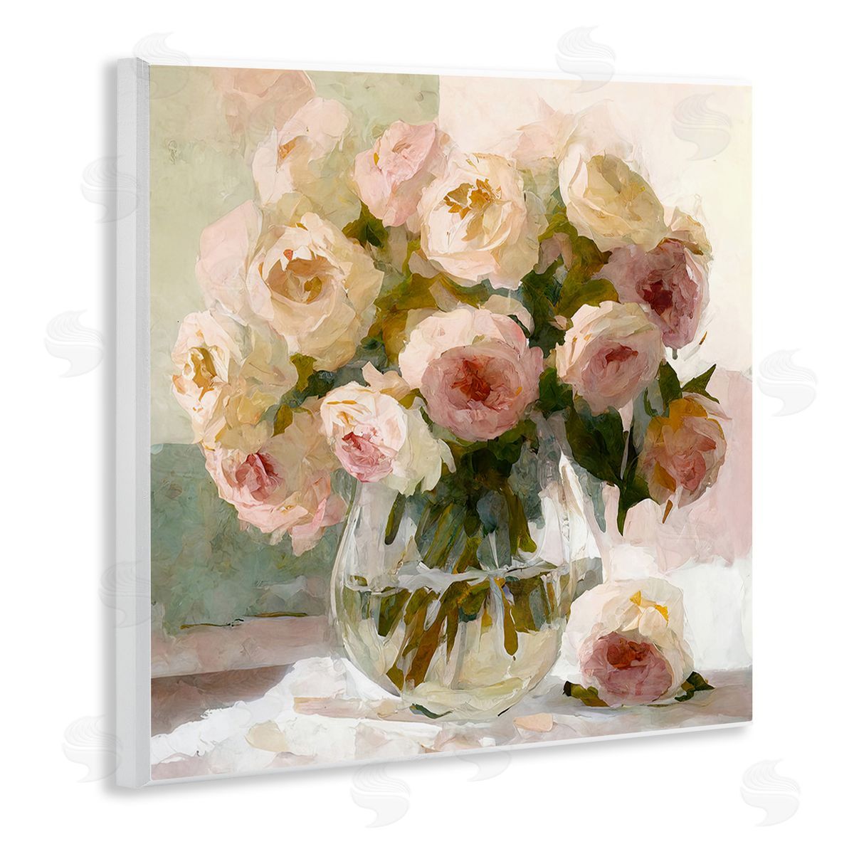Full Rose Blossoms Wood Plaque Wall Art, Home Decor by Gina Kelly