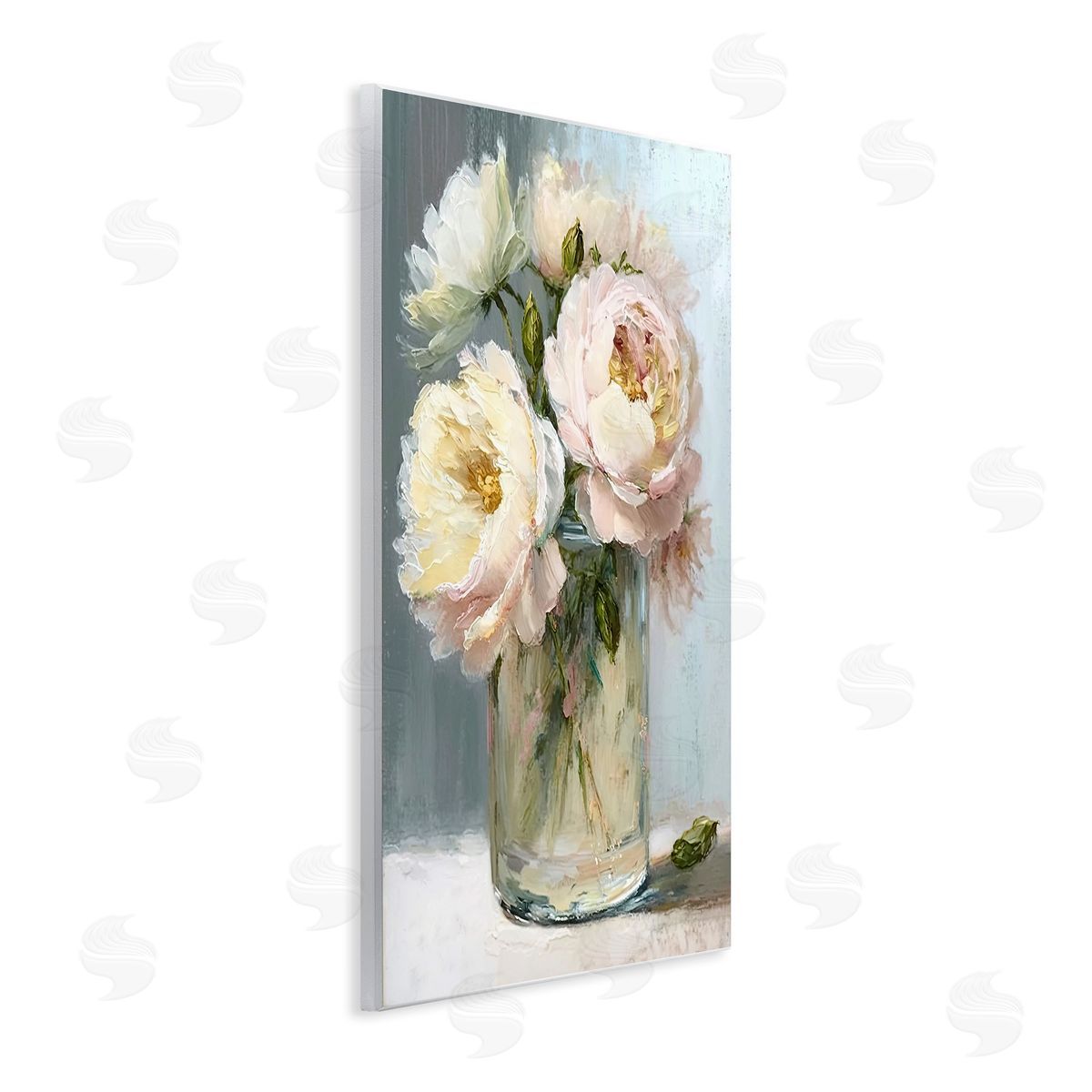 Subtle Rose Blooms Wood Plaque Wall Art, Home Decor by Gina Kelly