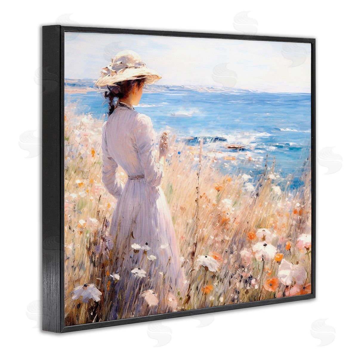 Classic Woman by Shore Black Frame Print Wall Art, Home Decor by RB