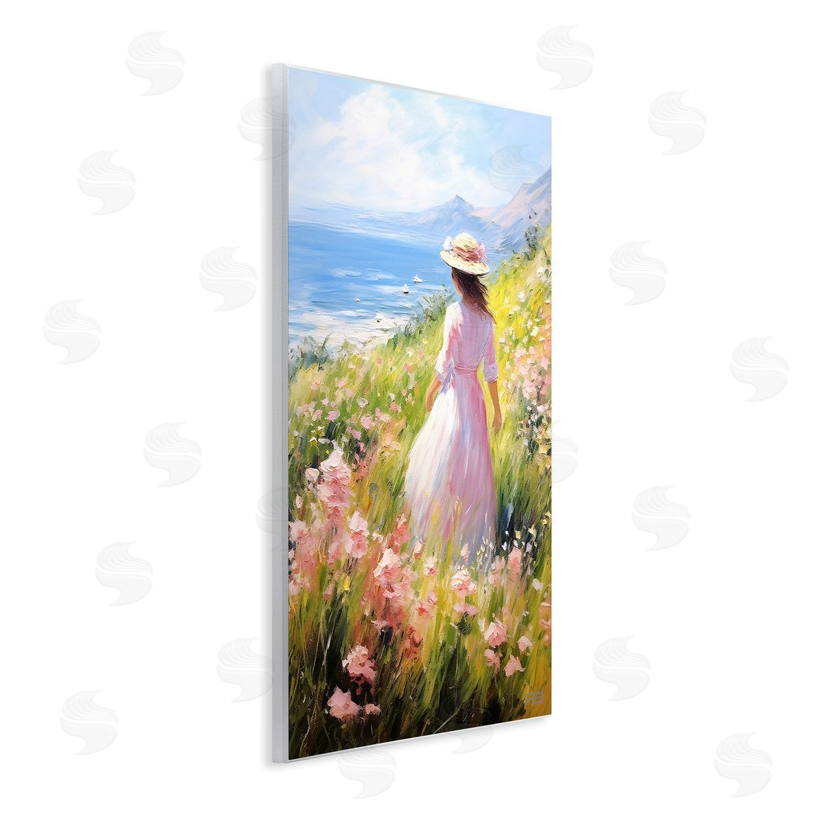Woman & Scenic Beach Wood Plaque Wall Art, Home Decor by RB