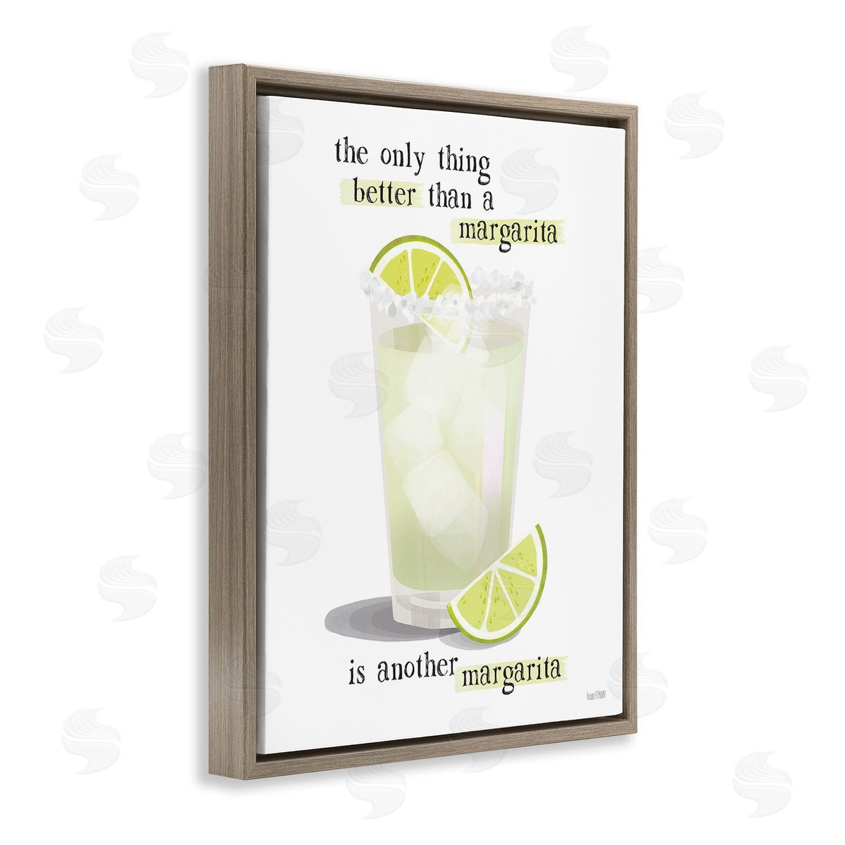 Another Margarita Phrase Brown Floating Frame Canvas Wall Art, Home Decor by House Fenway