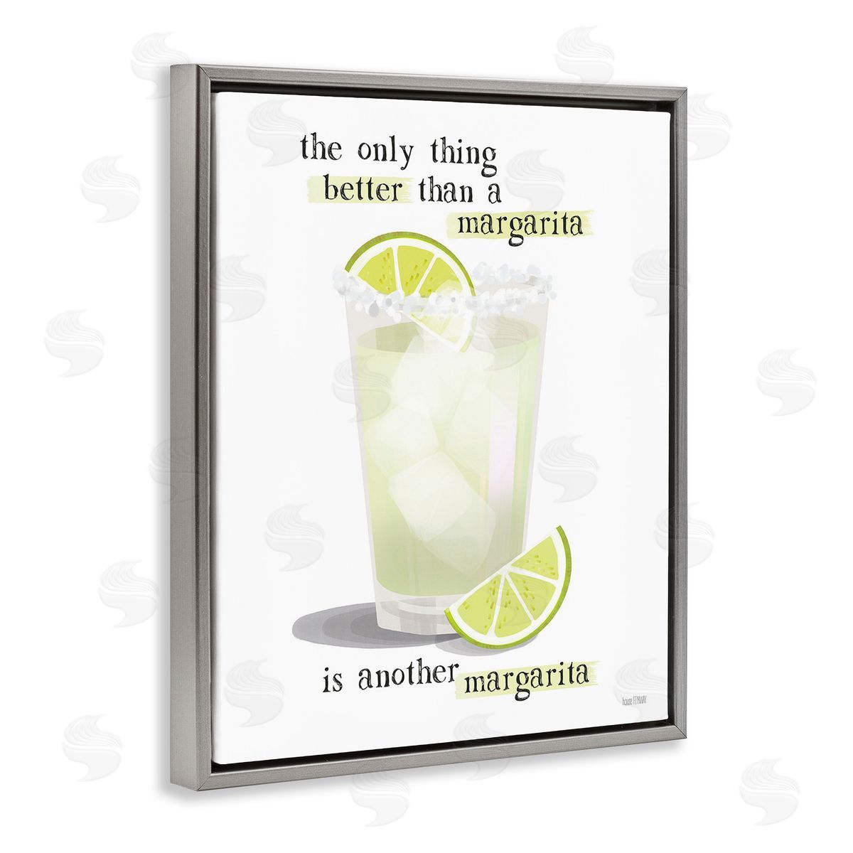 Another Margarita Phrase Grey Floating Frame Canvas Wall Art, Home Decor by House Fenway