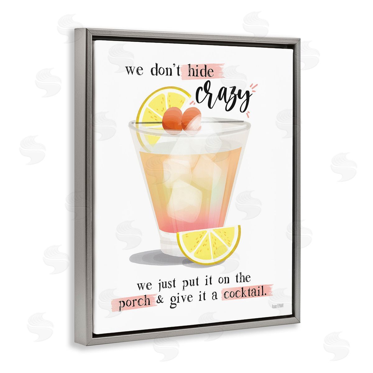 We Don't Hide Crazy Grey Floating Frame Canvas Wall Art, Home Decor by House Fenway