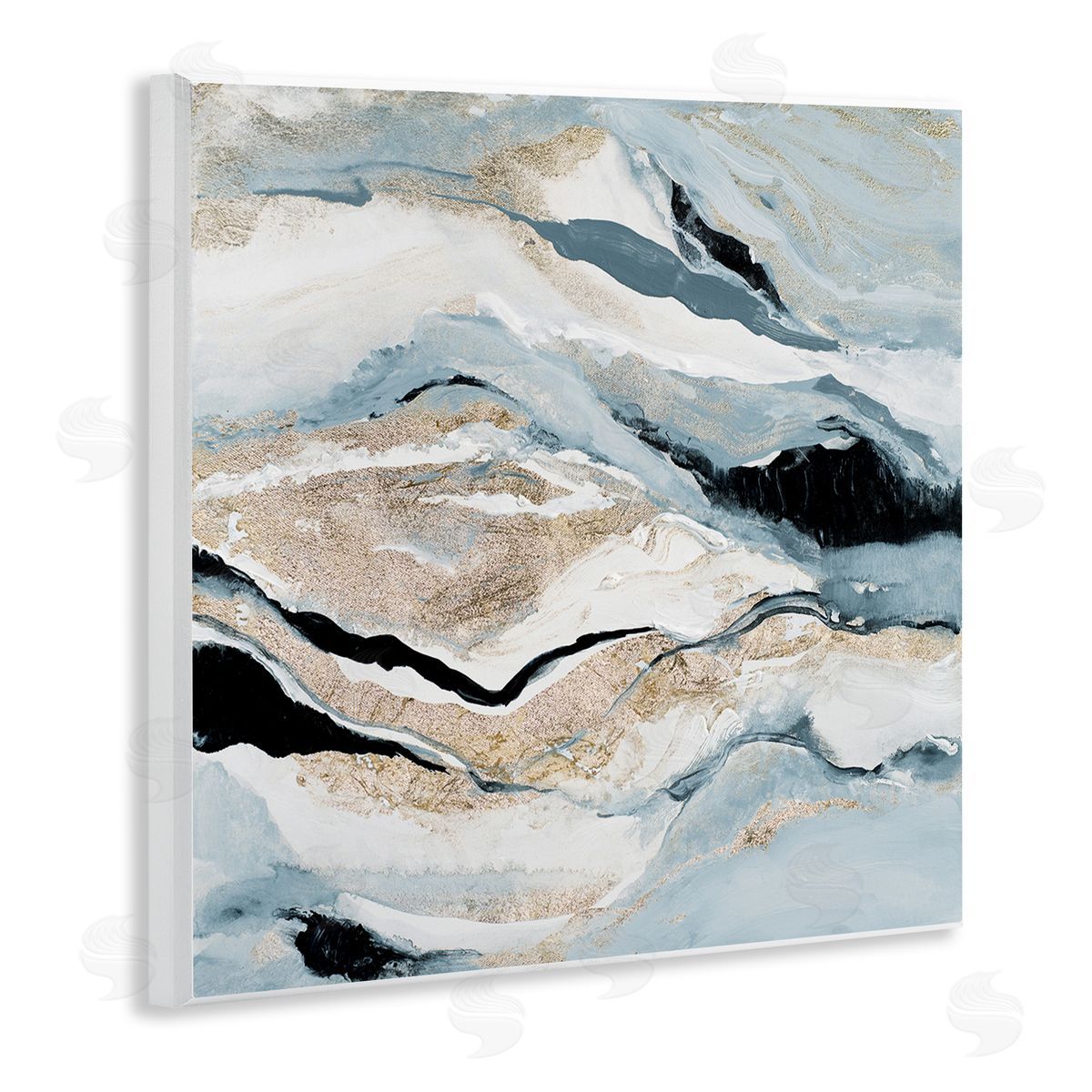Blue Natural Geode Pattern Wood Plaque Wall Art, Home Decor by Lanie Loreth