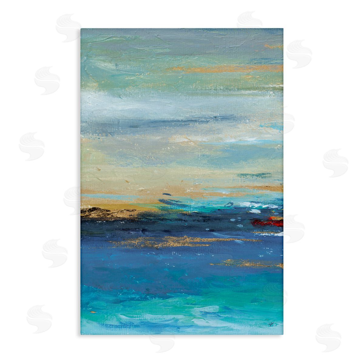 Ombre Ocean View Canvas Wall Art, Home Decor by Patricia Pinto