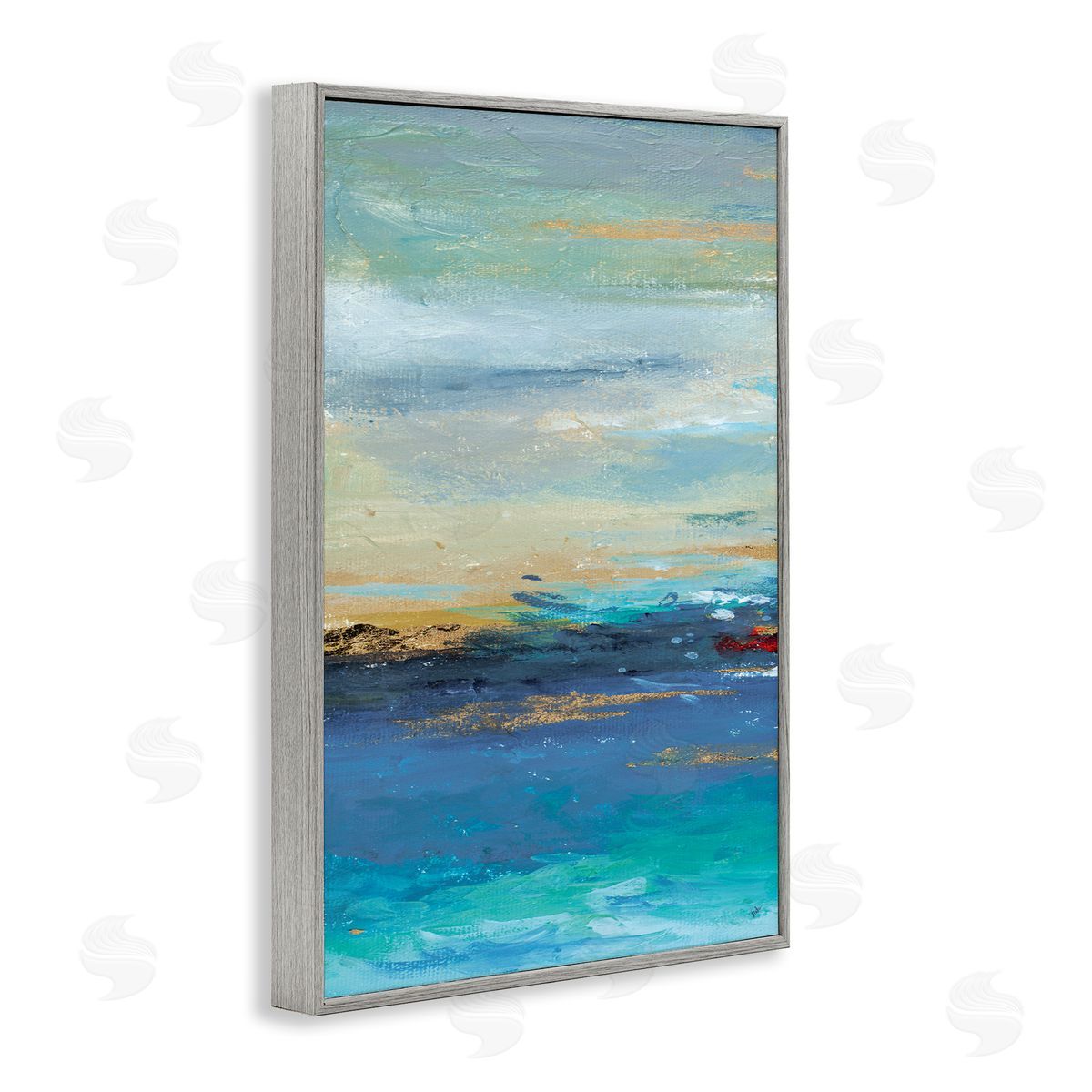 Ombre Ocean View Grey Frame Print Wall Art, Home Decor by Patricia Pinto