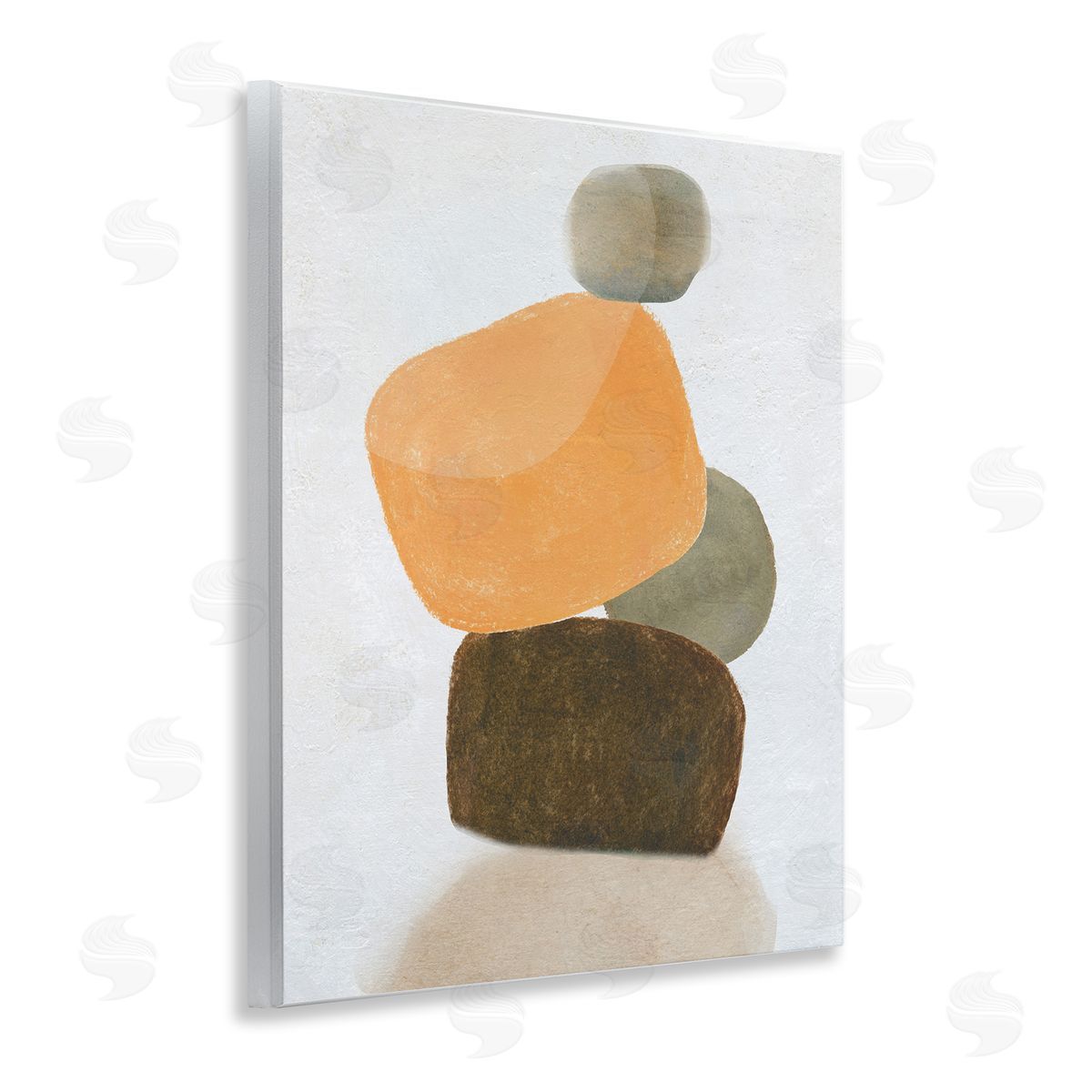 Orange and Grey Rocks Wood Plaque Wall Art, Home Decor by Carol Robinson
