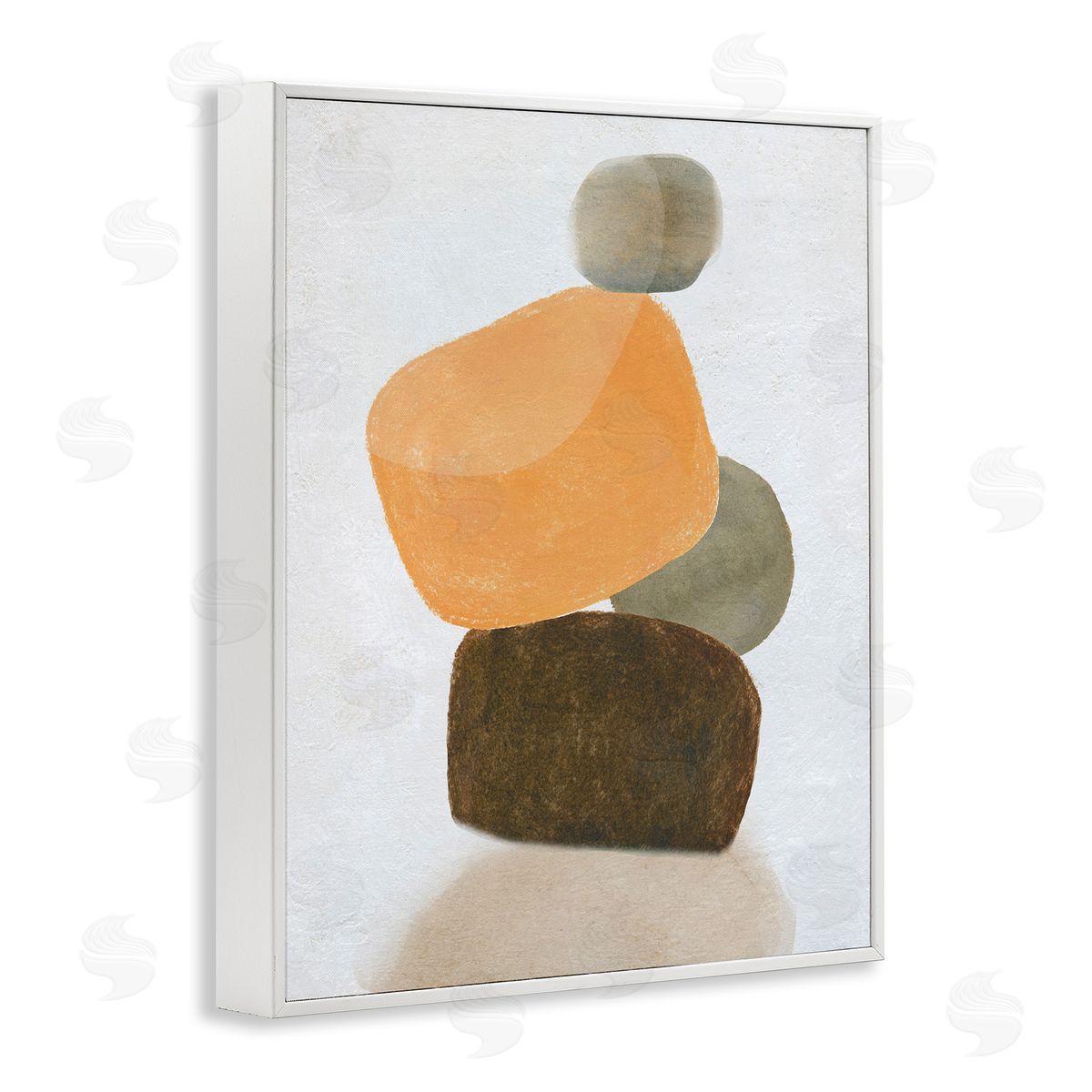 Orange and Grey Rocks White Frame Print Wall Art, Home Decor by Carol Robinson