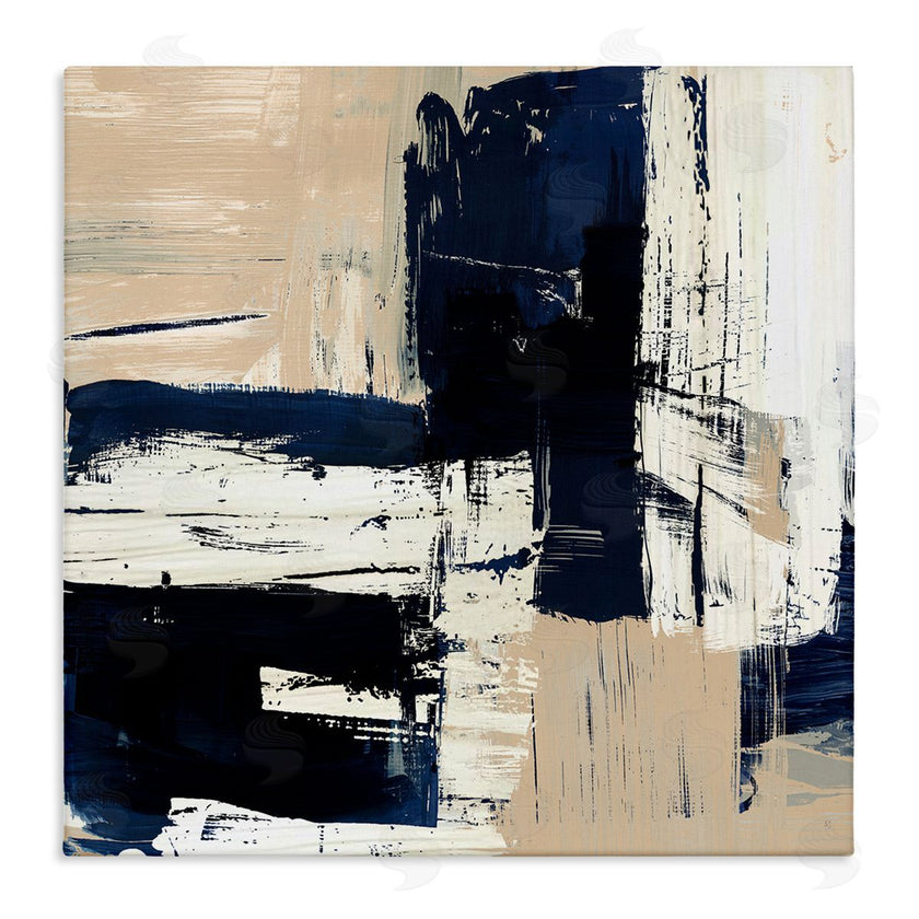 Susan Jill | Expressive Blue Tan Shapes