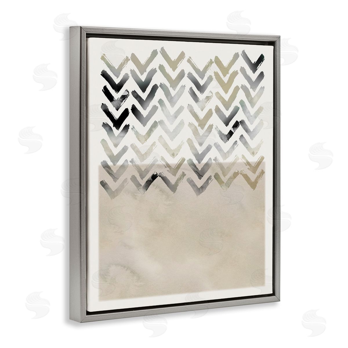 Boho Arrow Pattern Grey Floating Frame Canvas Wall Art, Home Decor by Carol Robinson