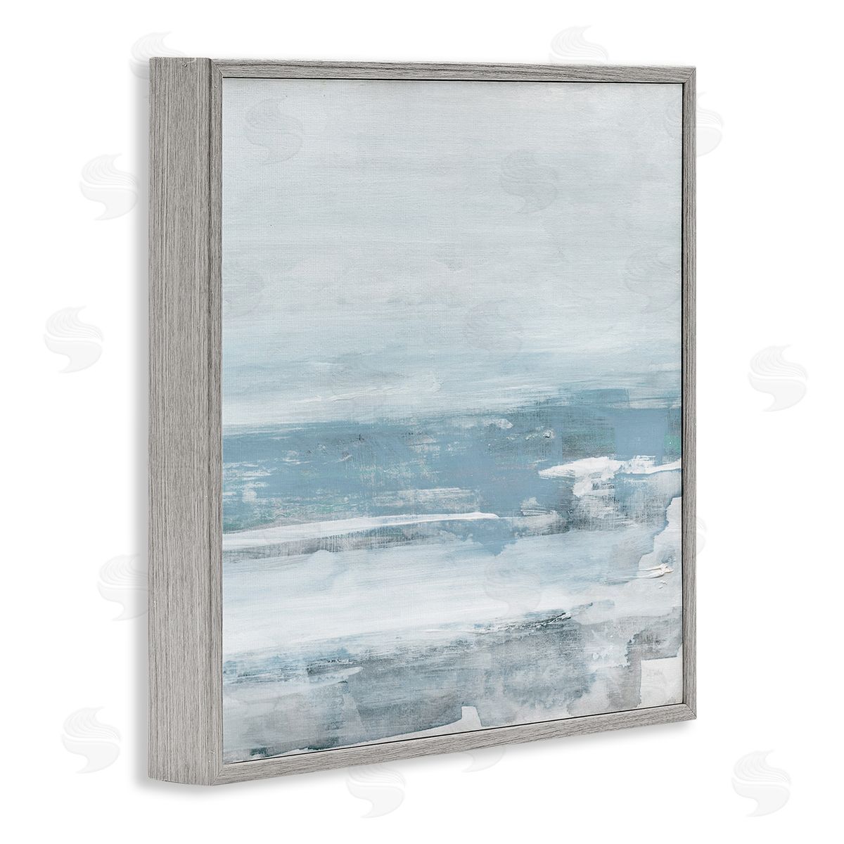 Foggy Ocean Abstraction Grey Frame Print Wall Art, Home Decor by Sally Swatland