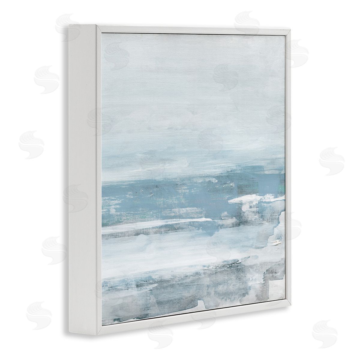 Foggy Ocean Abstraction White Frame Print Wall Art, Home Decor by Sally Swatland