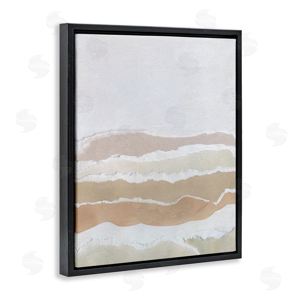 Desert Dunes Abstraction Black Floating Frame Canvas Wall Art, Home Decor by Carol Robinson