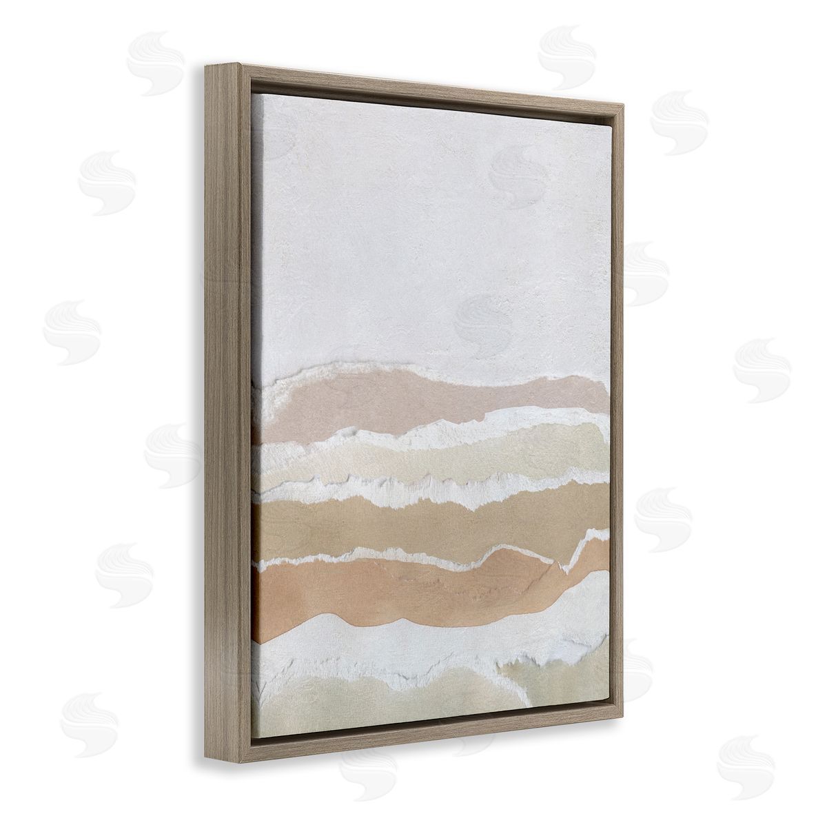 Desert Dunes Abstraction Brown Floating Frame Canvas Wall Art, Home Decor by Carol Robinson