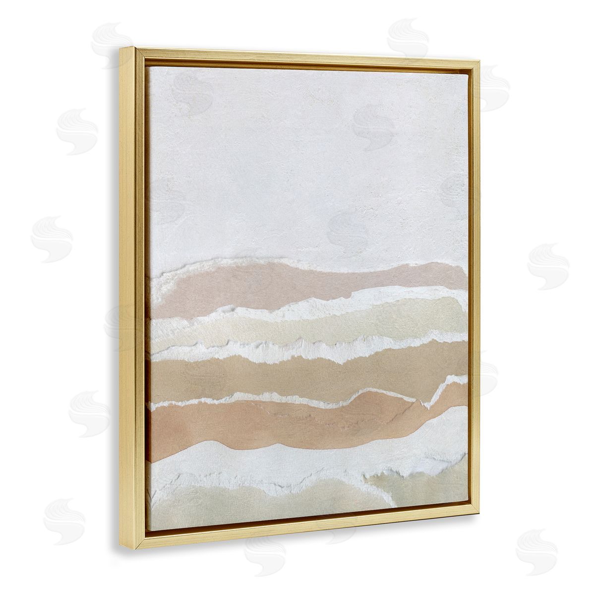 Desert Dunes Abstraction Gold Floating Frame Canvas Wall Art, Home Decor by Carol Robinson