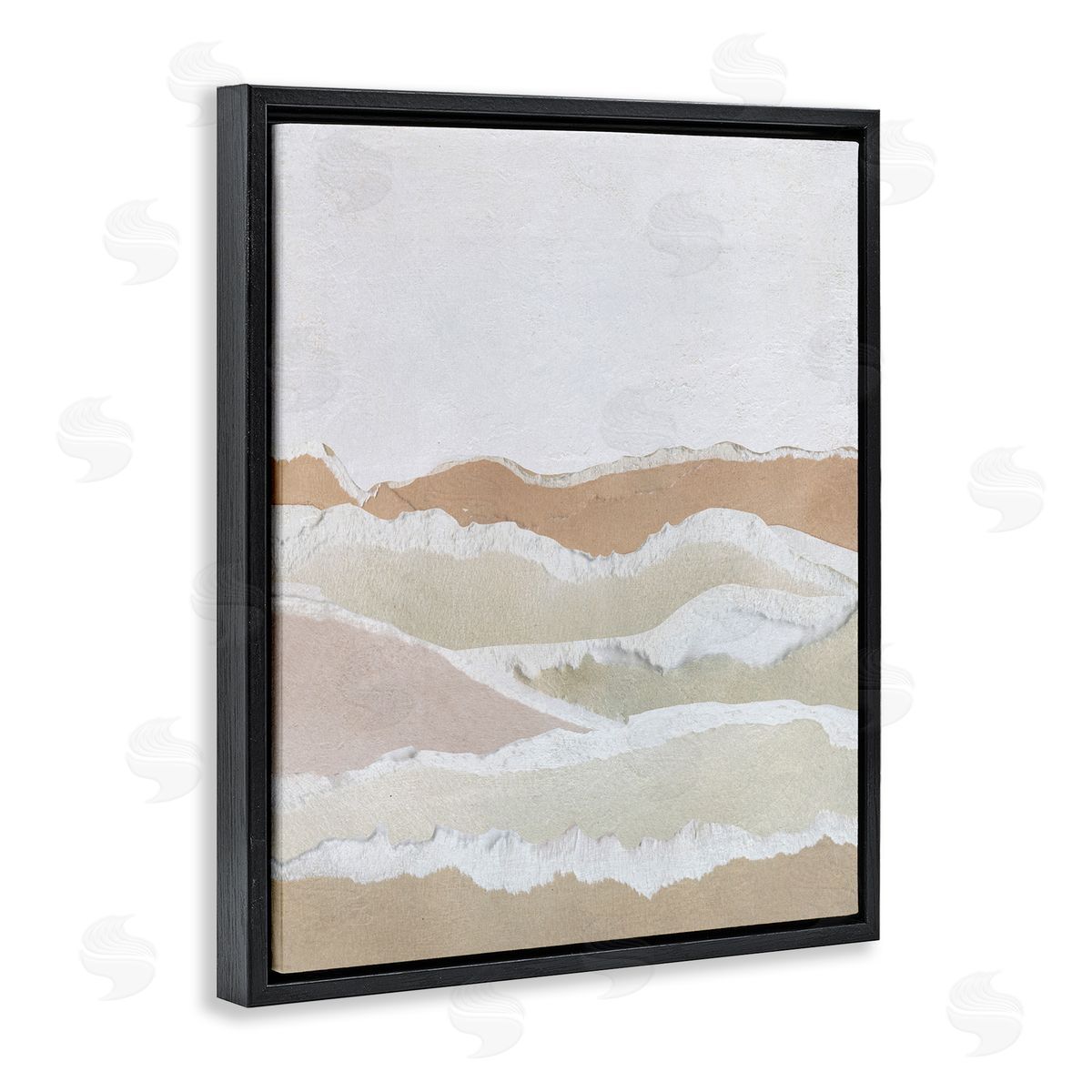 Collaged Dessert Hills Black Floating Frame Canvas Wall Art, Home Decor by Carol Robinson