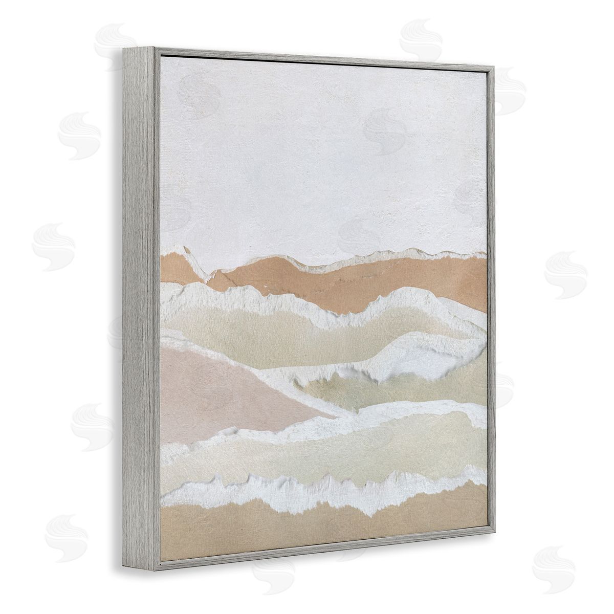 Collaged Dessert Hills Grey Frame Print Wall Art, Home Decor by Carol Robinson