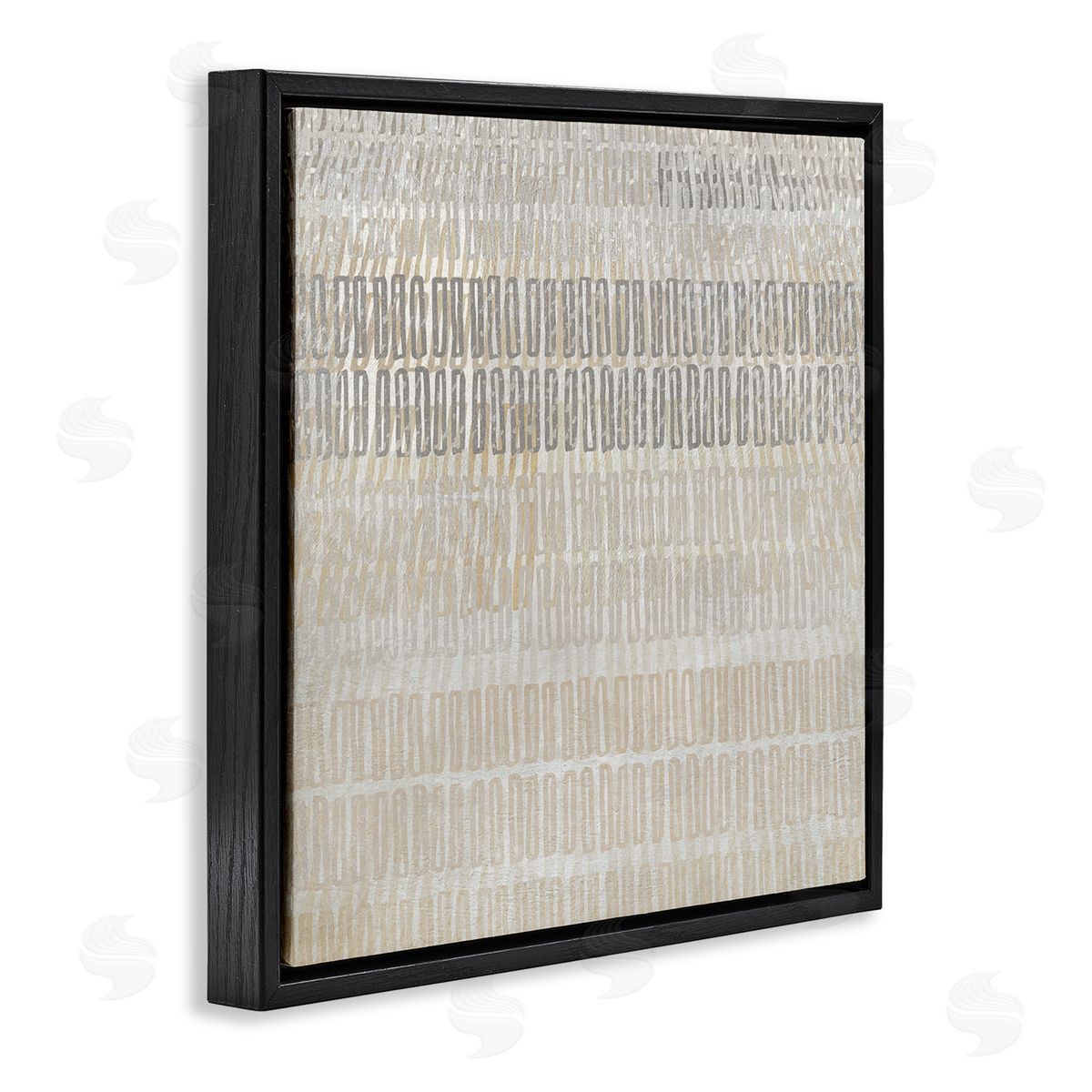 Boho Layered Shapes Pattern Black Floating Frame Canvas Wall Art, Home Decor by Susan Jill