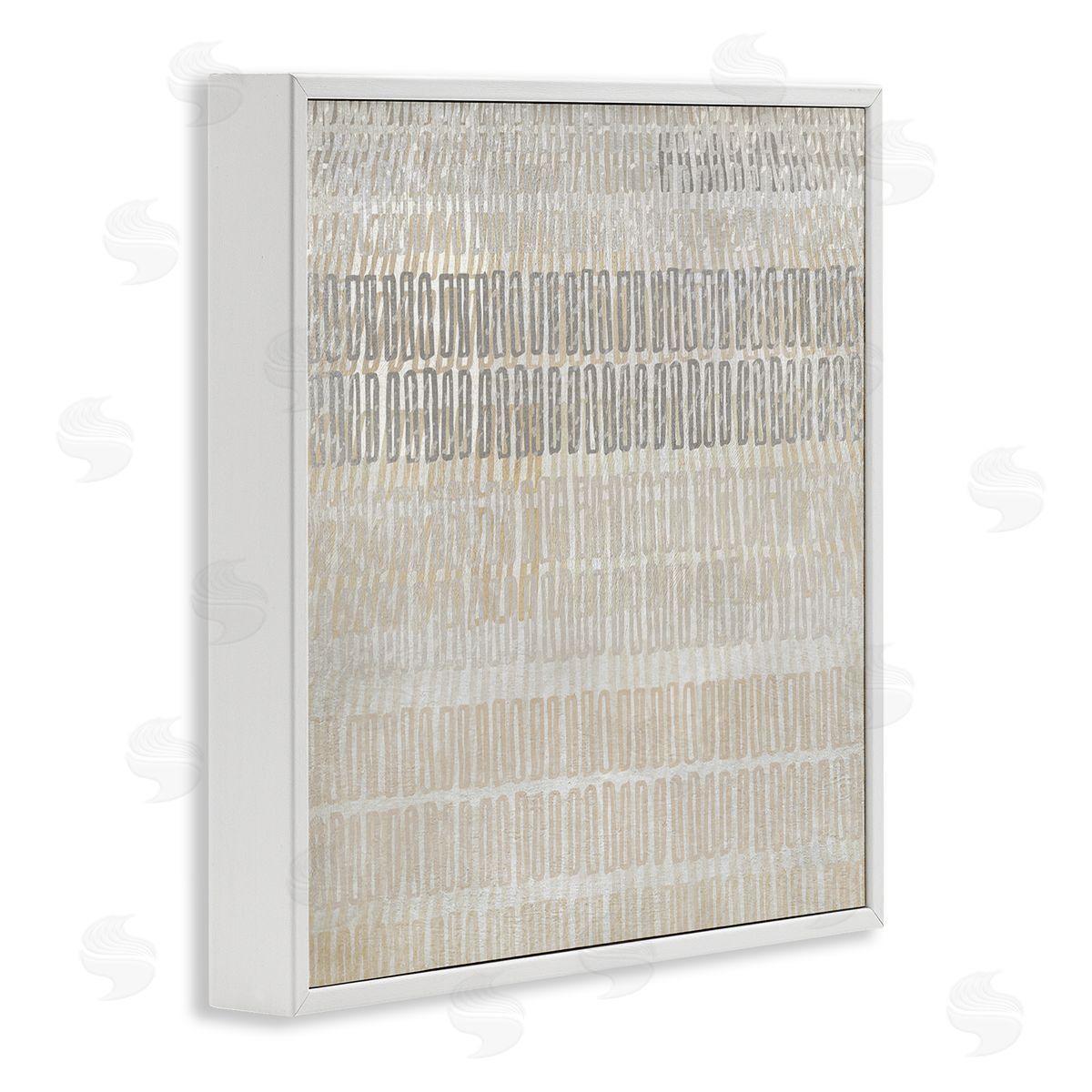 Boho Layered Shapes Pattern White Frame Print Wall Art, Home Decor by Susan Jill
