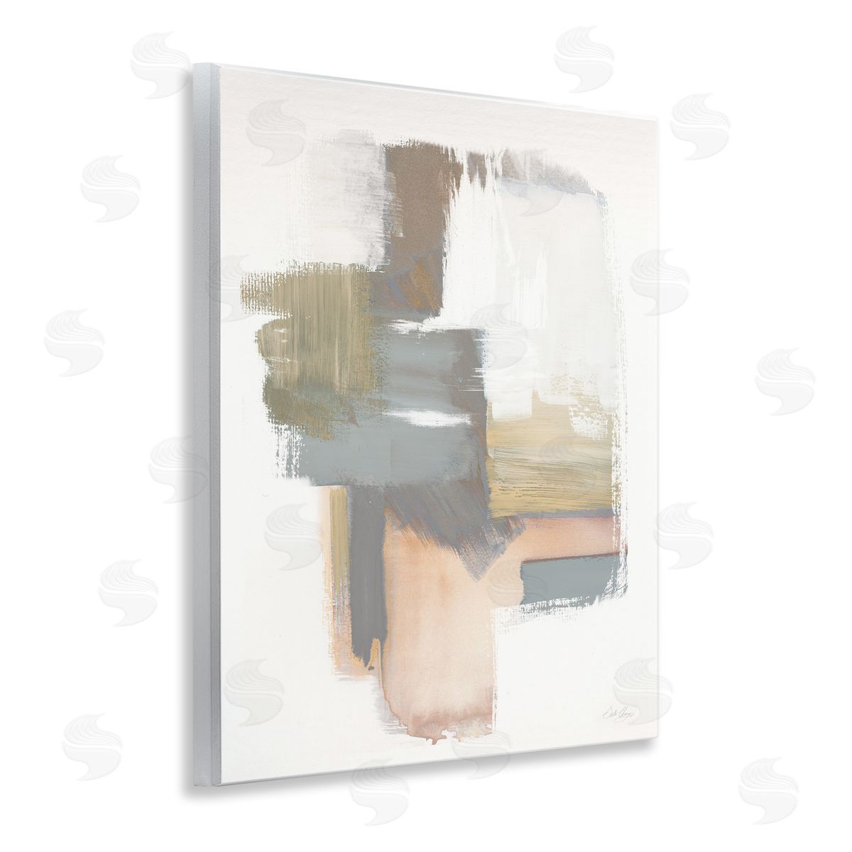 Distorted Paint Strokes Wood Plaque Wall Art, Home Decor by Stella Chang