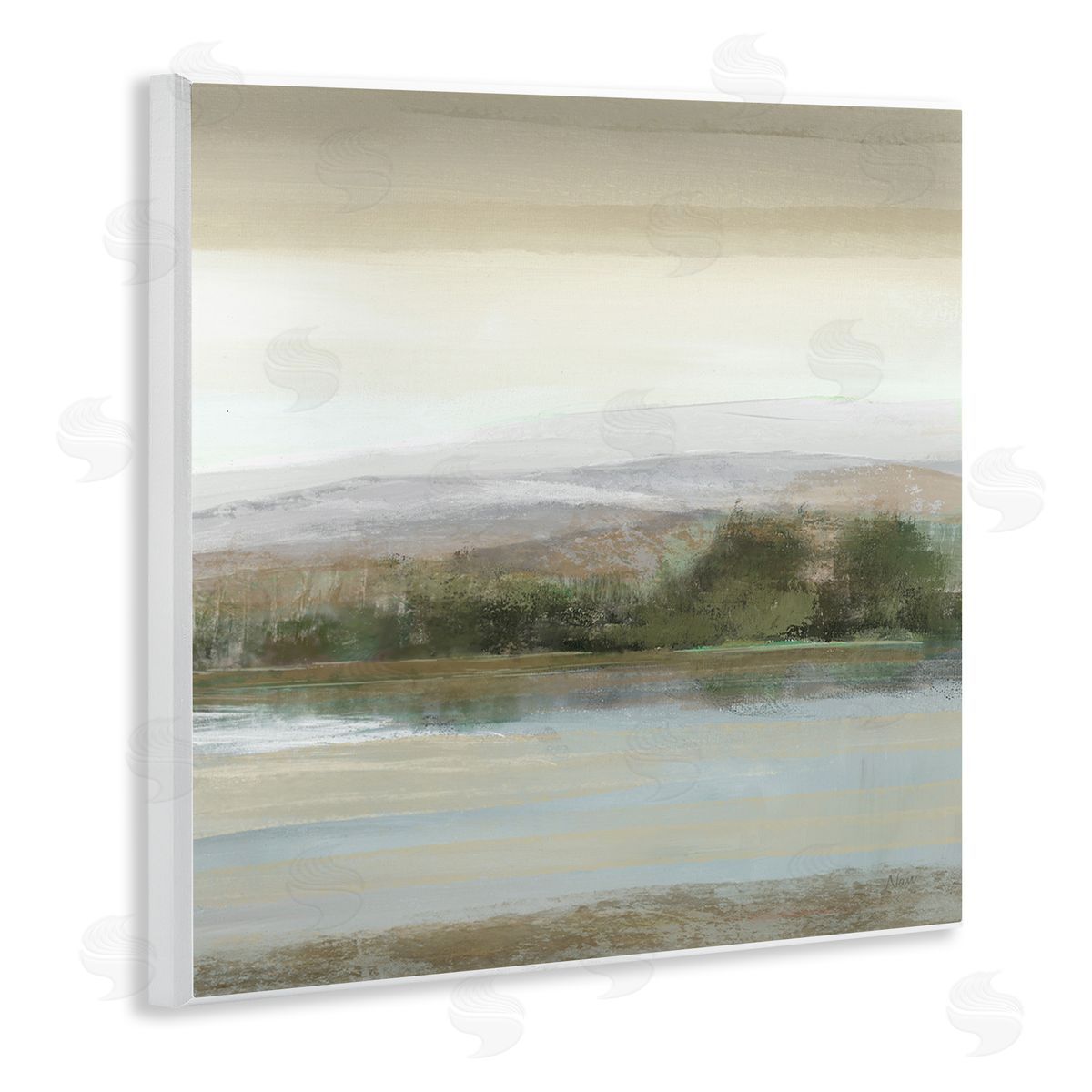 Lake View Atmosphere Wood Plaque Wall Art, Home Decor by Nan